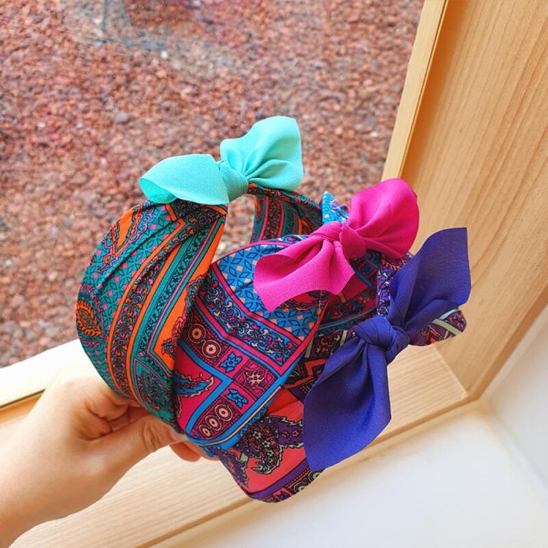 Женская винтажная этническая бандана-повязка на голову A29673_Purple