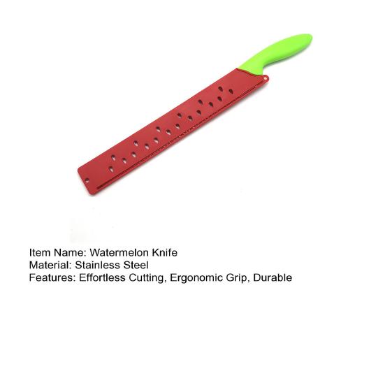 Coltello per anguria con fodero, Coltello da pane seghettato per torta, formaggio, pasticceria, Tagliafrutta in acciaio inossidabile per cucina