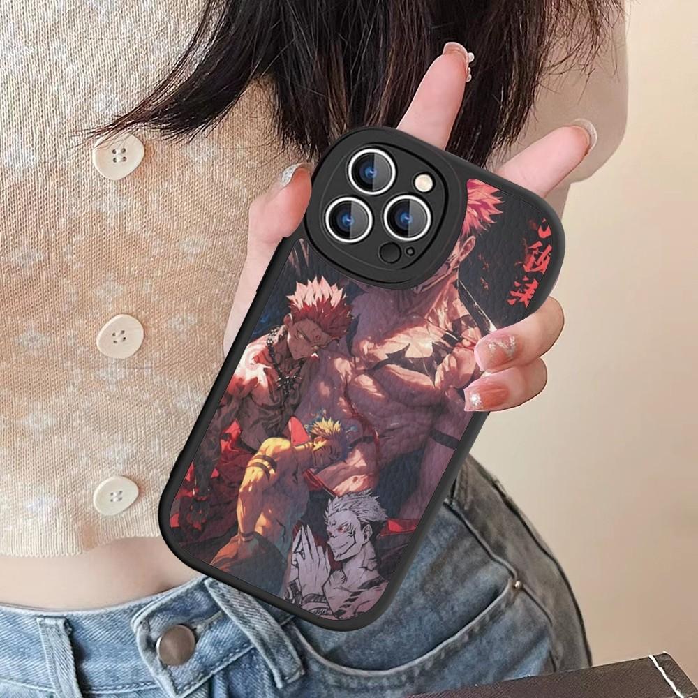 Jujutsu Kaisen Ryomen Sukuna Phone Case Hard Leather For IPhone 16 15 14 13 12 Mini 11 14 Pro Max Xs X Xr 7 8 Plus Fundas