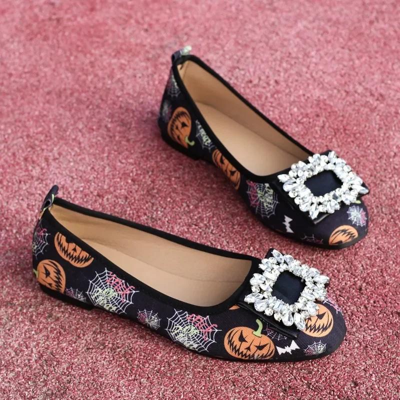 Fashion Shoes for Women 2024 Hot Sale One Kick Women's Flats Autumn Round Toe Rhinestones Mixed Colors Flat Casual Comfortable Shoes