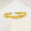 Women's Gold Plated Dragon Scale Sequin Bracelet - Stylish Open Bangle Jewelry