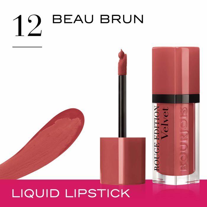 Rouge à lèvres - Bourjois - Rouge Edition Velvet - 12 Beau Brun - 7,7 ml - Mat léger