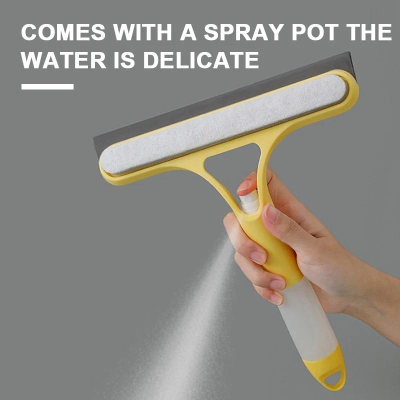 3 In 1 Glass Cleaning Wiper with Spray Bottle Multi-Purpose Door Car Windshield Cleaner for Car Window Cleaning Tool