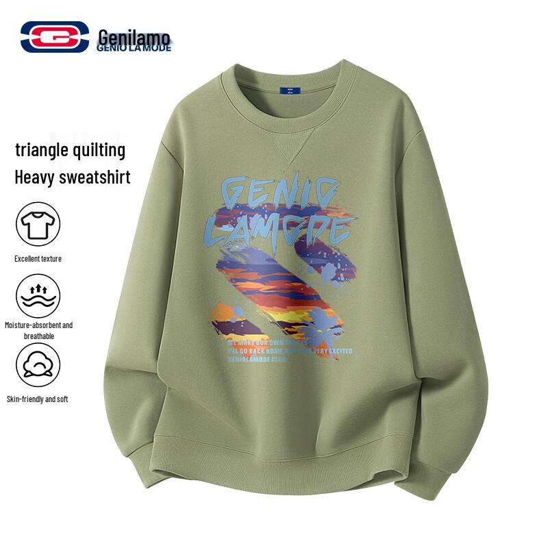 

GENIOLAMODE Men s Inverted Triangle Design Round Neck Sweatshirt 2XL