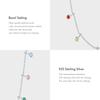Modian 925 Sterling Silver Rainbow Colorful Zirconia Pendant Necklace Fashion Party Link Chain Choker For Women Fine Jewelry