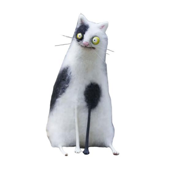 Yün Keçe Aile Ruhları İlginç El Yapımı Keçe Süsler Kaprisli Kedi/Opossum Bebekleri Koleksiyonluk Hayvan Figürü Masa Rafı Masaüstü Dekorasyonu İçin