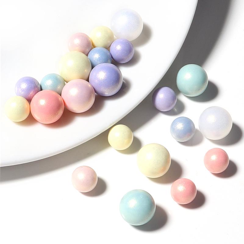 Acrylic Candy Macaron Solid Round Beads for DIY Jewelry and Epoxy Resin Crafts
