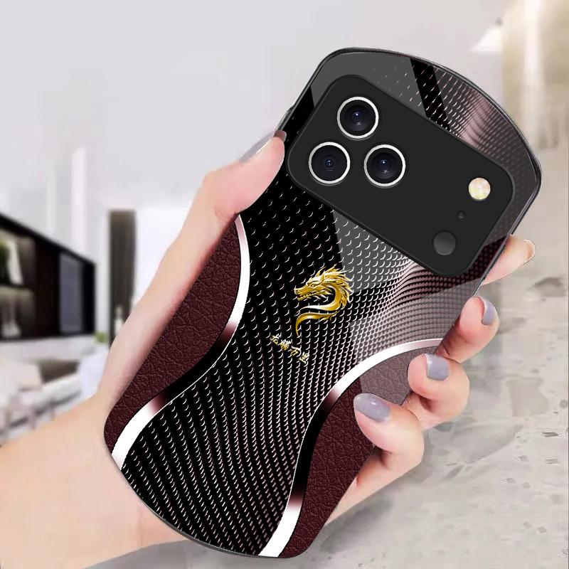 The majestic dragon head For iPhone 17 16 15 14 Pro 13 Plus 12 mini 11 Pro Max XR X S 7 8 Elliptical Tempered Glass Phone Case