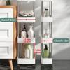 3/4 Tier Movable Gap Storage Rack Rolling Utility Cart Storage Shelf Kitchen Bathroom Slim Slide Organizer Shelf Livingroom New