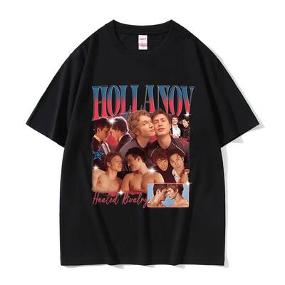 Hollanov Heated Rivalry Hockey Romance Movie Graphic T Shirts Mens Vintage Fashion 100 Cotton Short Sleeve Tshirt Streetwear