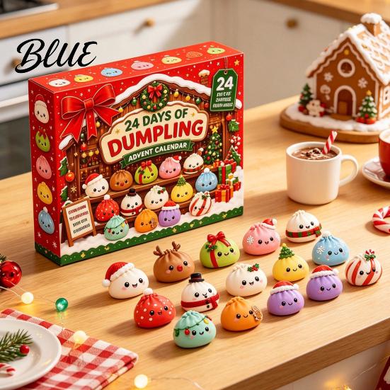 Stocking Stuffers for 24 Days Squeezy Advent Toy Children Christmas Calendar 2026 Dumpling Toys Countdown Plush Calendar Decor Jumbo