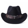Cowboyhut Kuhkopf-Accessoires Cowboyhut einfarbiger Filzhut Herren und Damen großer Rand Outdoor-Hut Ritterhut