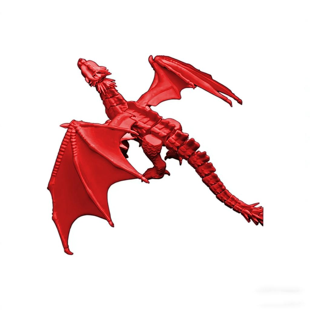 3D Printed Dragon Joint Movable Model Ornament - Colorable Boys' Toy Figurine For Children'S Gift