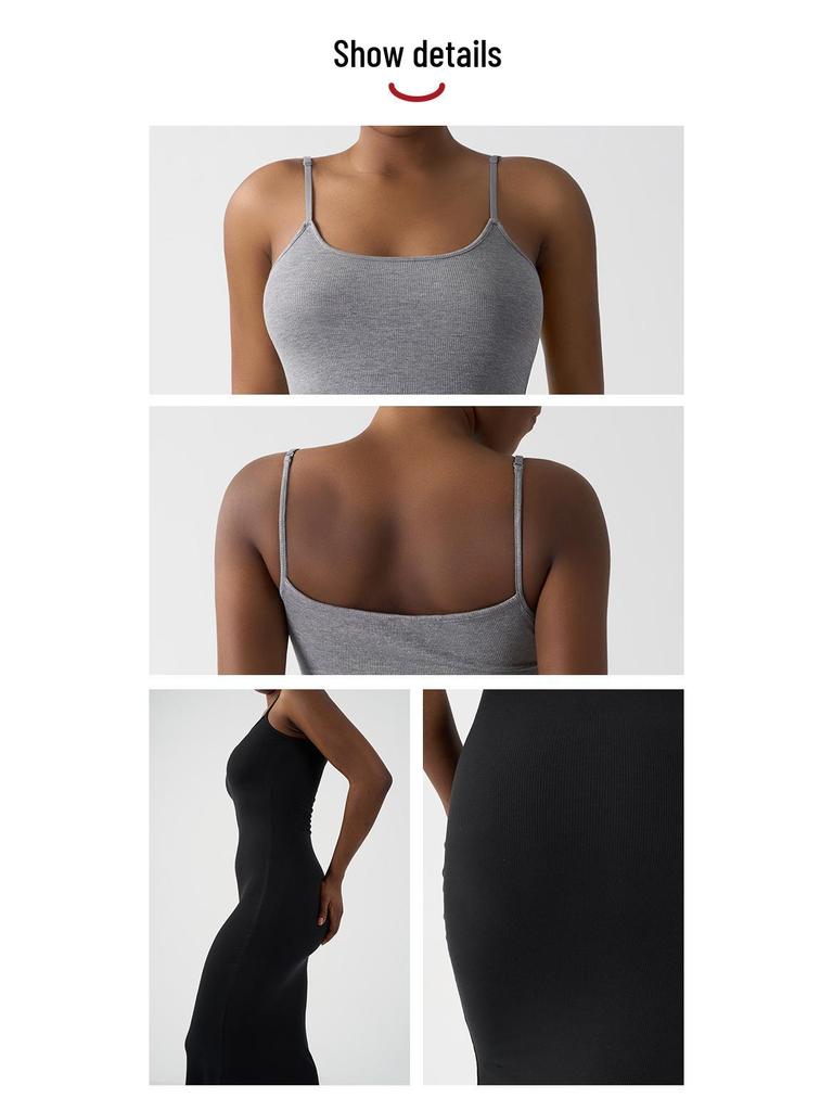 Robe Camisole d'Été Européenne et Américaine Slim en Modal Côtelé: Style Socialite pour femmes