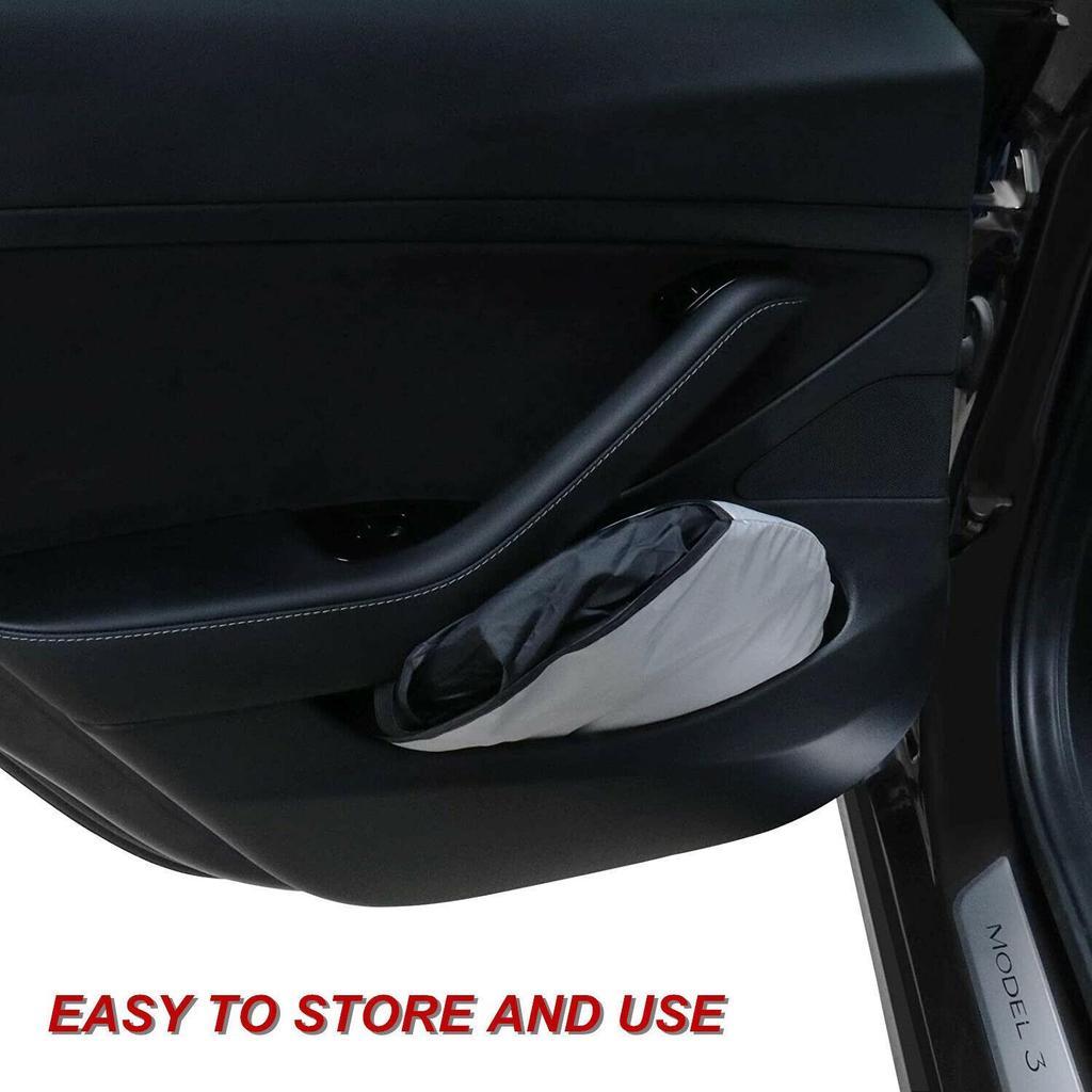 All-Season Universal Double-Layer Titanium Silver Car Sunshade with Heat Insulation & Sun Protection
