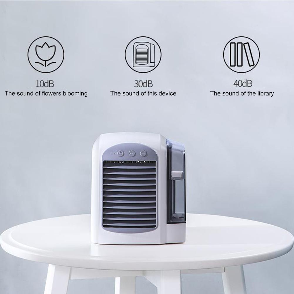 Summer New Style Water-Cooled Fan Portable Air Conditioner with Dynamic Ice Mist Technology Mini Household Desktop Fan