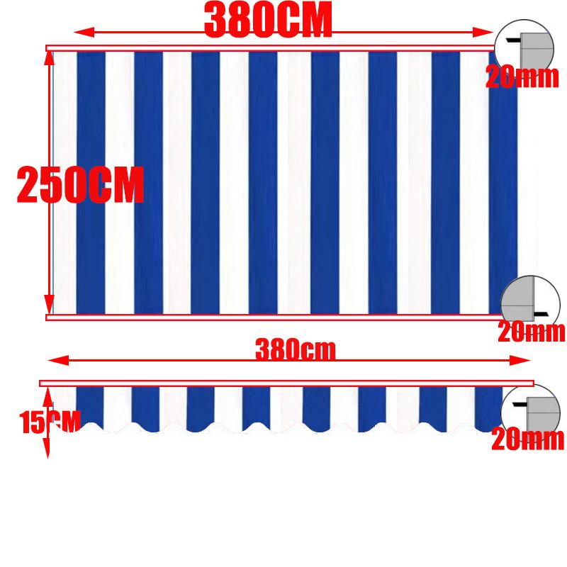 Tewango Custom Outdoor Awning Waterproof Fabric Store Curtain Balcony Canopy Cover UV Block Sunscreen Rain Tarp Strip Cloth
