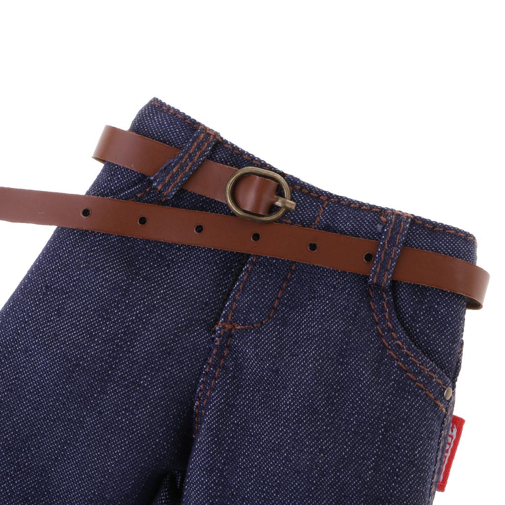 2 Pieces 1/6 Scale Male Classic Denim Jeans Pants for 12'' Action Figure Toy