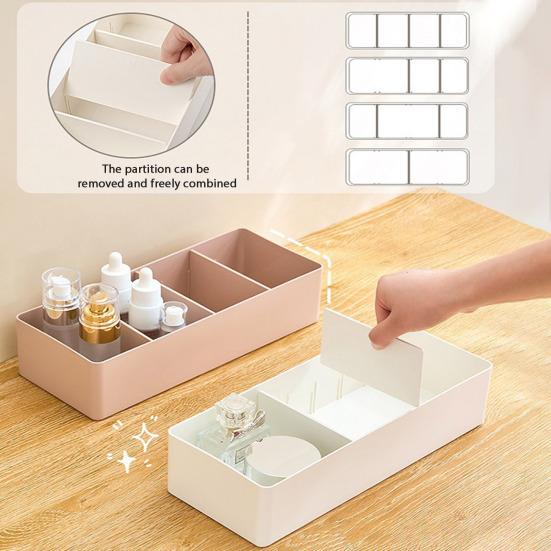 Adjustable Drawer Divider Box Multi-Compartment Drawer Organizer Desk Storage Box for Cosmetics Snacks with Removable Dividers