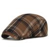 Adjustable Fine Stripe Lattice Berets Hat Women Men Spring Summer Plaid Visors Red Green Blue Duckbill Literary Checkered Cap