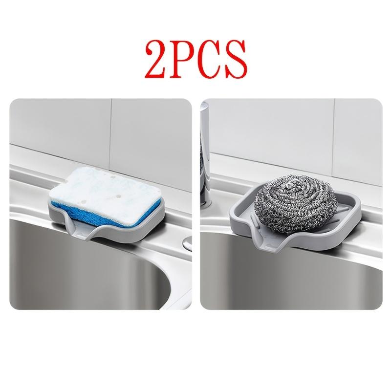 2pcs Creative Silicone Soap Dish, Silicone Kitchen Sink Organizer Tray, Japanese-Style Bathroom and Kitchen Drain Mat, Waterproof Countertop Storage 2pcs