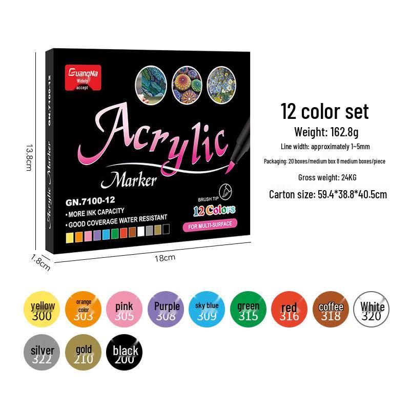 

100-цветные акриловые маркеры с мягким наконечником для DIY, граффити, журналов и рисования