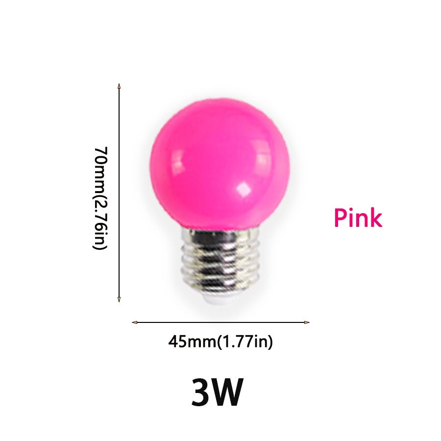 10 PCS Colorful G45 LED Bulb E27 3W 220V Red Blue Green Pink Yellow Orange Purple Warm RGB Blub Energy Saving Light Globe Lamp
