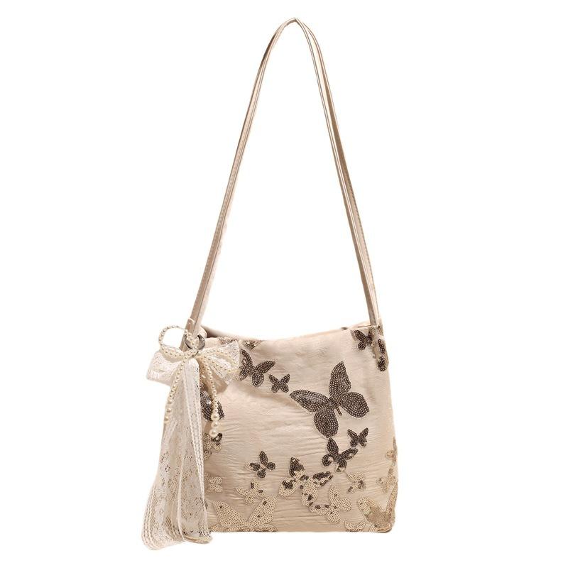 Embroidered canvas bag bag female lace fairy casual tote bag literary large-capacity versatile shoulder bag