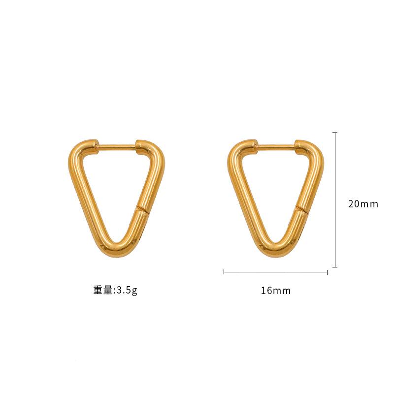 

Geometric Special-Shaped Stainless Steel Ear Buckle Trendy Fashion Triangle Polygon Titanium Steel Stainless Steel Earrings Women