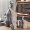 BeauNook 2pcs Ceramic Elephant Couples Figurines Miniatures Animal Ornaments Creative Crafts Furnishings For Living Room