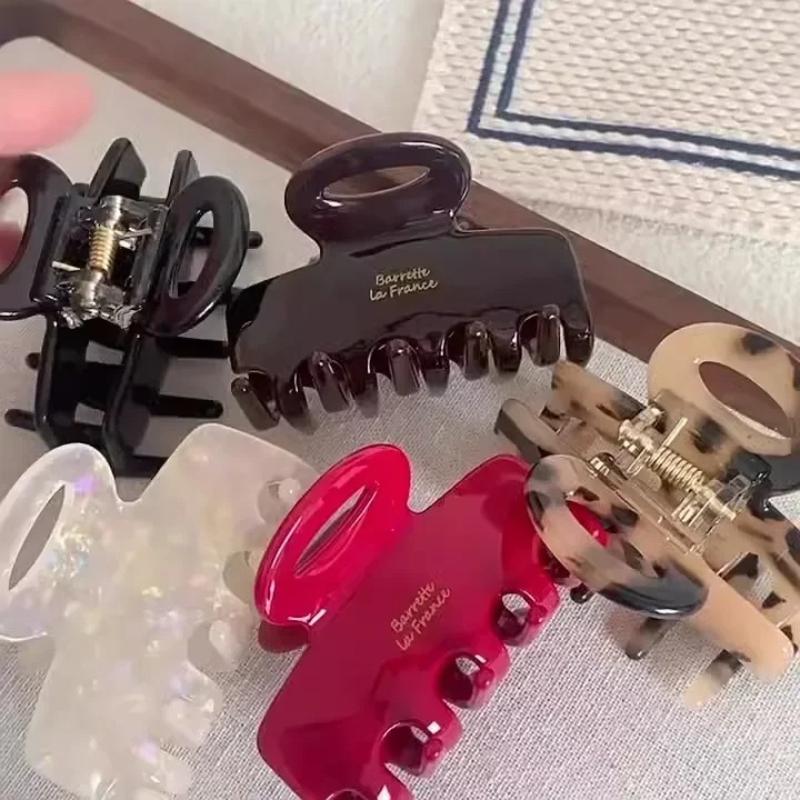 New Fashion Korean Acetate Hair Crabs Red Hair Clips Girls Women Tie Up Hairs Shark Hair Clip Accessories Ponytail Hairs Clip