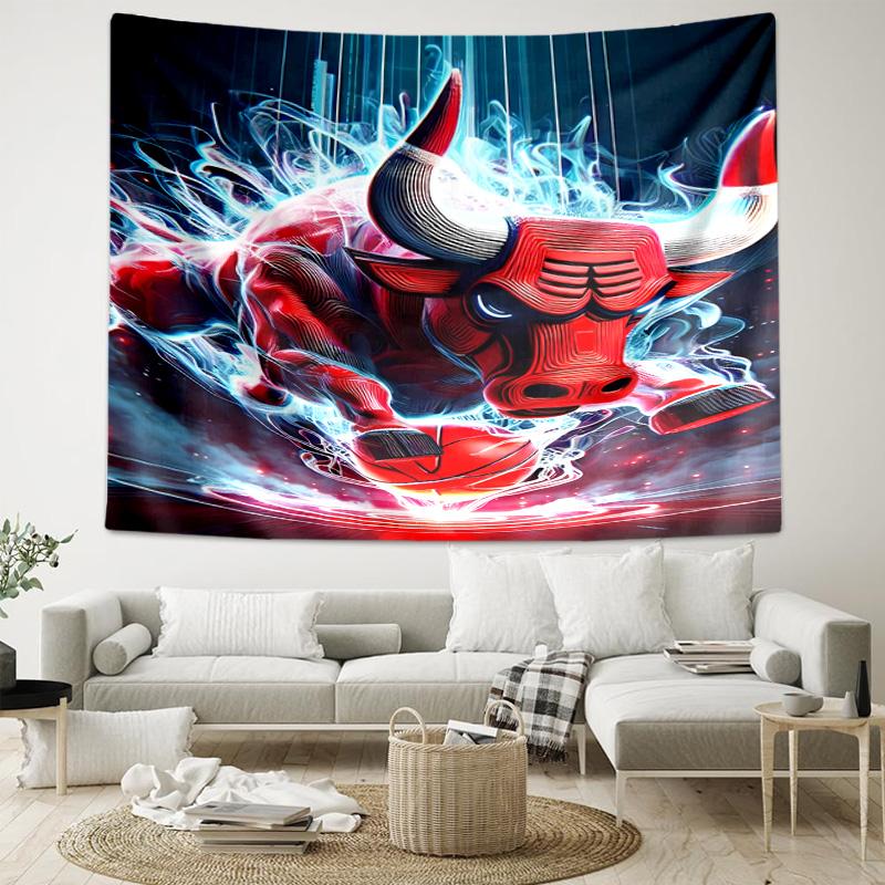 1pc Chicago Bulls logo Tapestry, Living Room, Bedroom, Office, Party Decor, Ideal Festive Gift