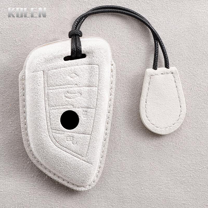 Genuine Leather Auto Smart Key Fob Cover Case Housing Fit For Bmw X1 X3 X5 X6 X7 1 3 5 6 7 Series G20 G30 G11 F15 F16 G01 G02 F48 G05 G06 G07 Remote