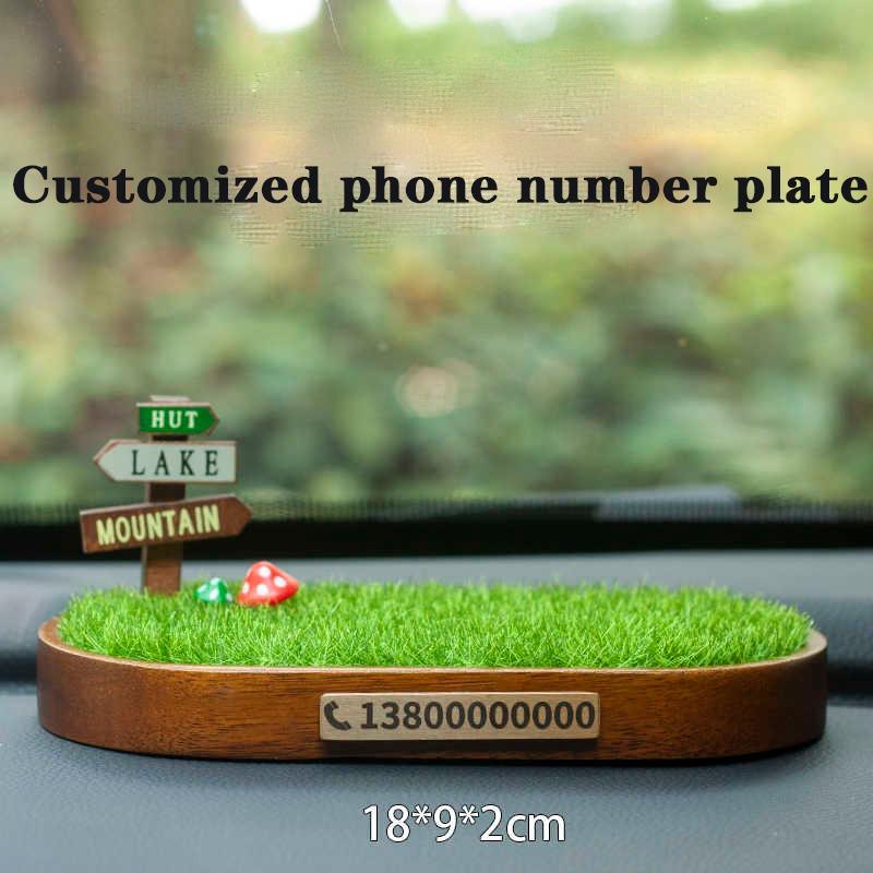 Car Central Control Ornaments, Car Decoration Sets, Resin Simulation Dog Car Supplies Gifts, Customizable Phone Number Plates