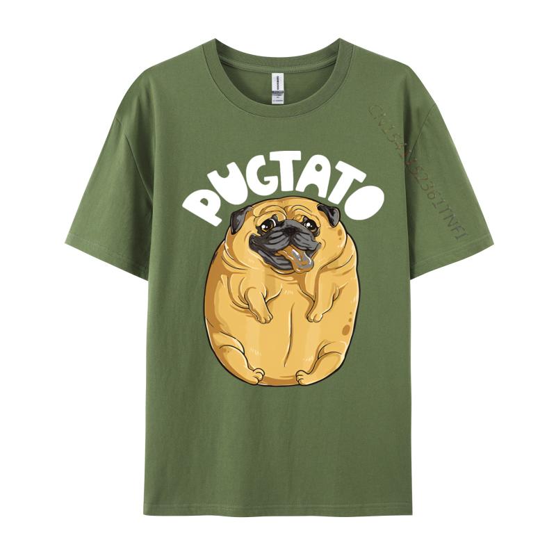 

Mens Tshirt Pugtato Pug Potato Pug Dog Animal Tshirt Breathable Top Texture Fabric Tshirt Luxury T Shirt Men High Quality 4XL
