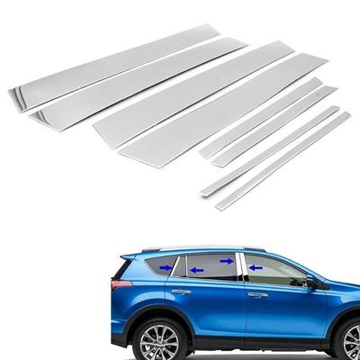 8 Stuks Auto Deur Venster Pijler Berichten Trim Cover Sticker Voor Toyota RAV4 XA40 2013 2014 2015 2016 2017 2018 Chrome decoratie