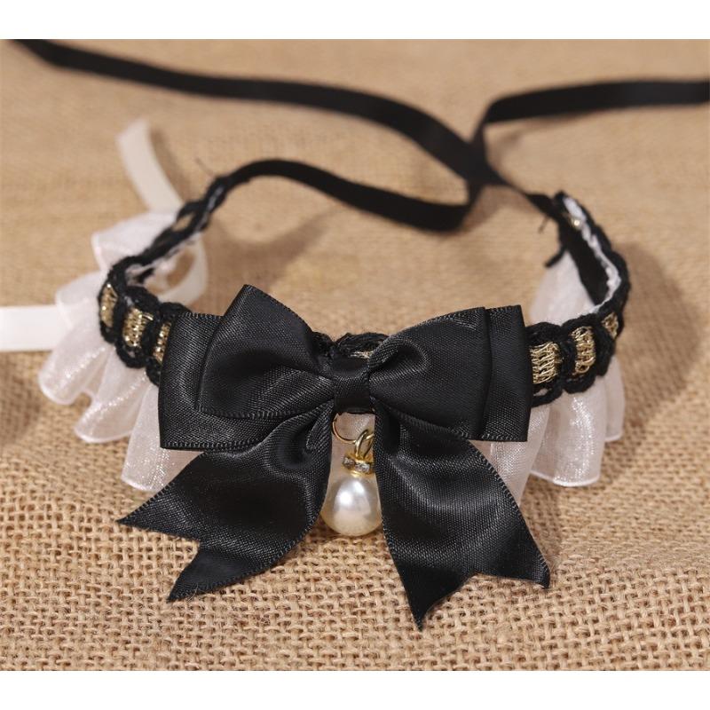 Cat saliva towel Xiaoxiangfeng pet scarf cute bow lace collar fairy cat dog doll collar