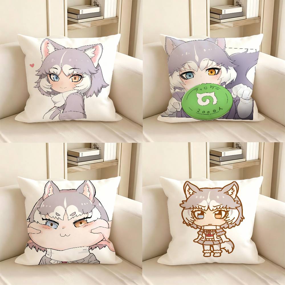1pc Domestic Dog (Mixed-Breed) Kemono Friends Pillow Case Fashion Square Pillowcase Bedroom Sofa Room Ins Decoration Leisure