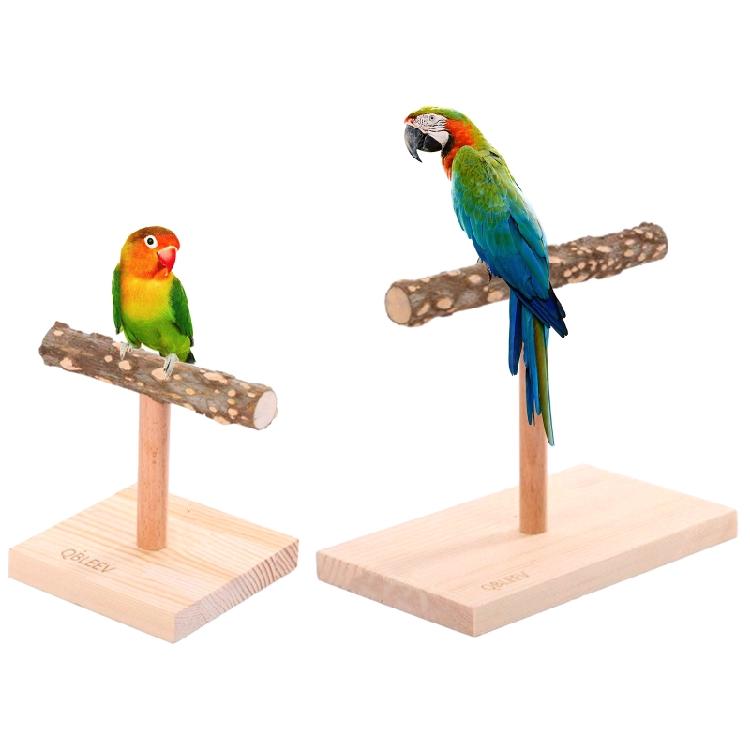 Vogelständer Naturholz Tischplatten-Sitzstange mit Sockel Trainingsspielzeug Käfigzubehör
