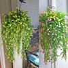 Artificial Hanging Flowers, Fake Eucalyptus Vine Faux Flower Greenery Garland Plastic Plants for Indoor Outdoor Wall Garden Wedding Home Party Decor