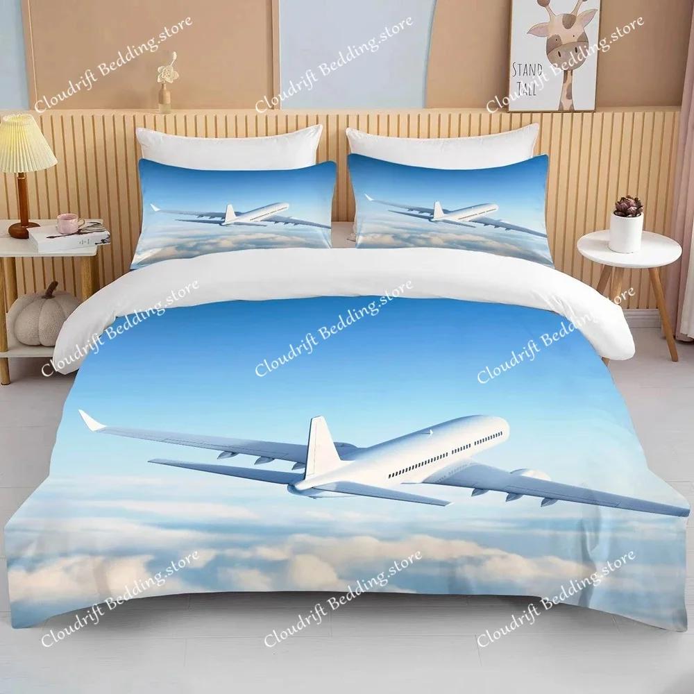 fashion 3D Printed Airplane Plane Bedding Set Cartoon Duvet Covers With Pillowcases Soft Bedclothes Custom Bed Linen Drop Ship02