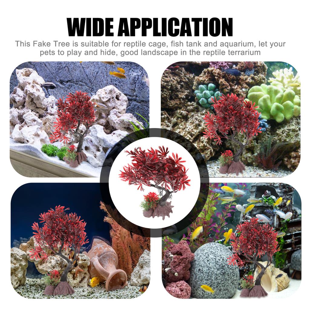 Plastic Aquarium Bonsai Tree Plants Decoration for Goldfish Tank Decors Safe Durable Easy Maintenance Fish Tank Accessories