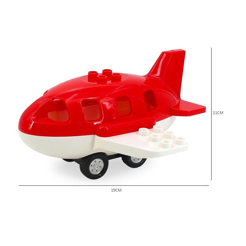 Yidu Large Particle Building Blocks: Motorcycle, Fire Truck, Airplane, Forklift Vehicle Toys