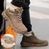 Winterverdickte Woll-Arbeitssicherheitsschuhe für Herren Stahlkappe Arbeitsstiefel Rutschfeste Sicherheitsschuhe Herren Schneestiefel