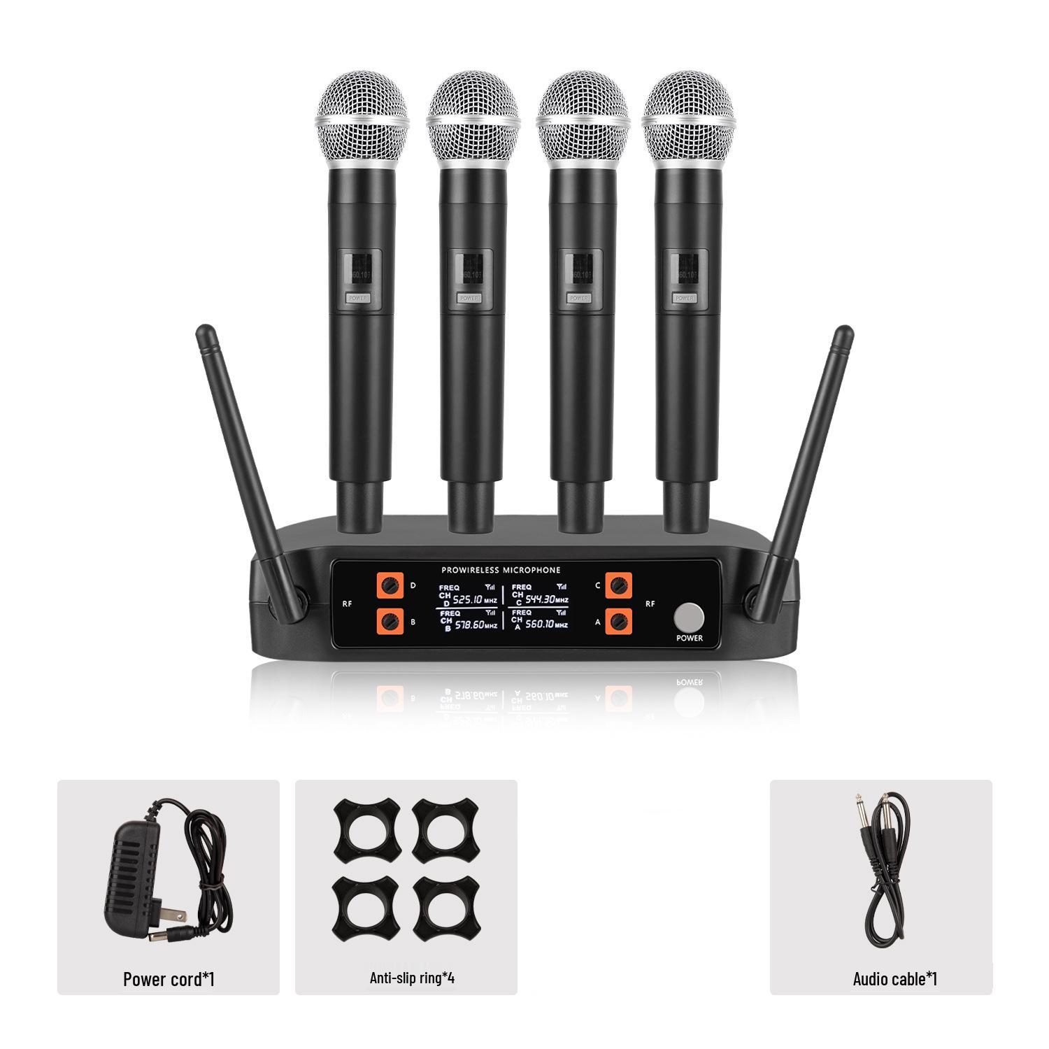 

Wireless U-segment 4-in-1 Microphone for Home, Outdoor Karaoke, Meetings, and Performances