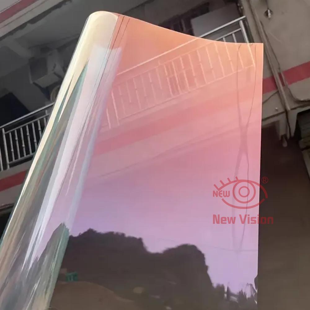 1mX3m VLT89% Sunset Red Chameleon Window Tint Film Car Front Windshield Window Film Auto Glass Sticker UV Proof Solar Protection
