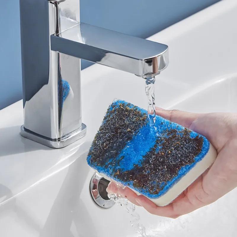 Bathroom Cleaning Brushes Multi-Functional Brush Trapezoidal Design Long Handle Removable Sponge Household Tool for Wall Bathtub Ceramic Tile Clean