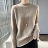 New autumn elegant style wool pullover half turtleneck loose sweater women's cardigan