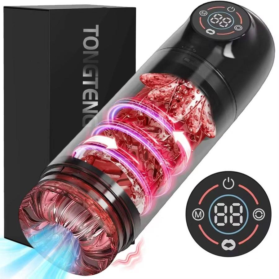 Automatic Male Masturbator Cup 7 Sucking Rotating Licking Modes Pocket Pussy Stroker Blowjob Penis Pump Sex Toy Penis Exerciser Delayed Ejaculation
