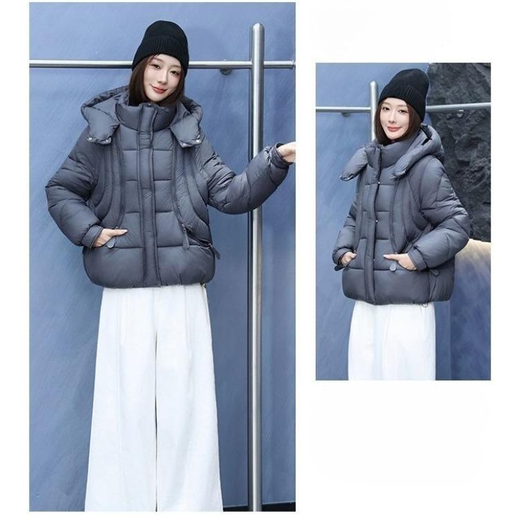 Winter Thickened Puffer Coat for Women Short Warm Quilted Jacket Loose Fit Petite